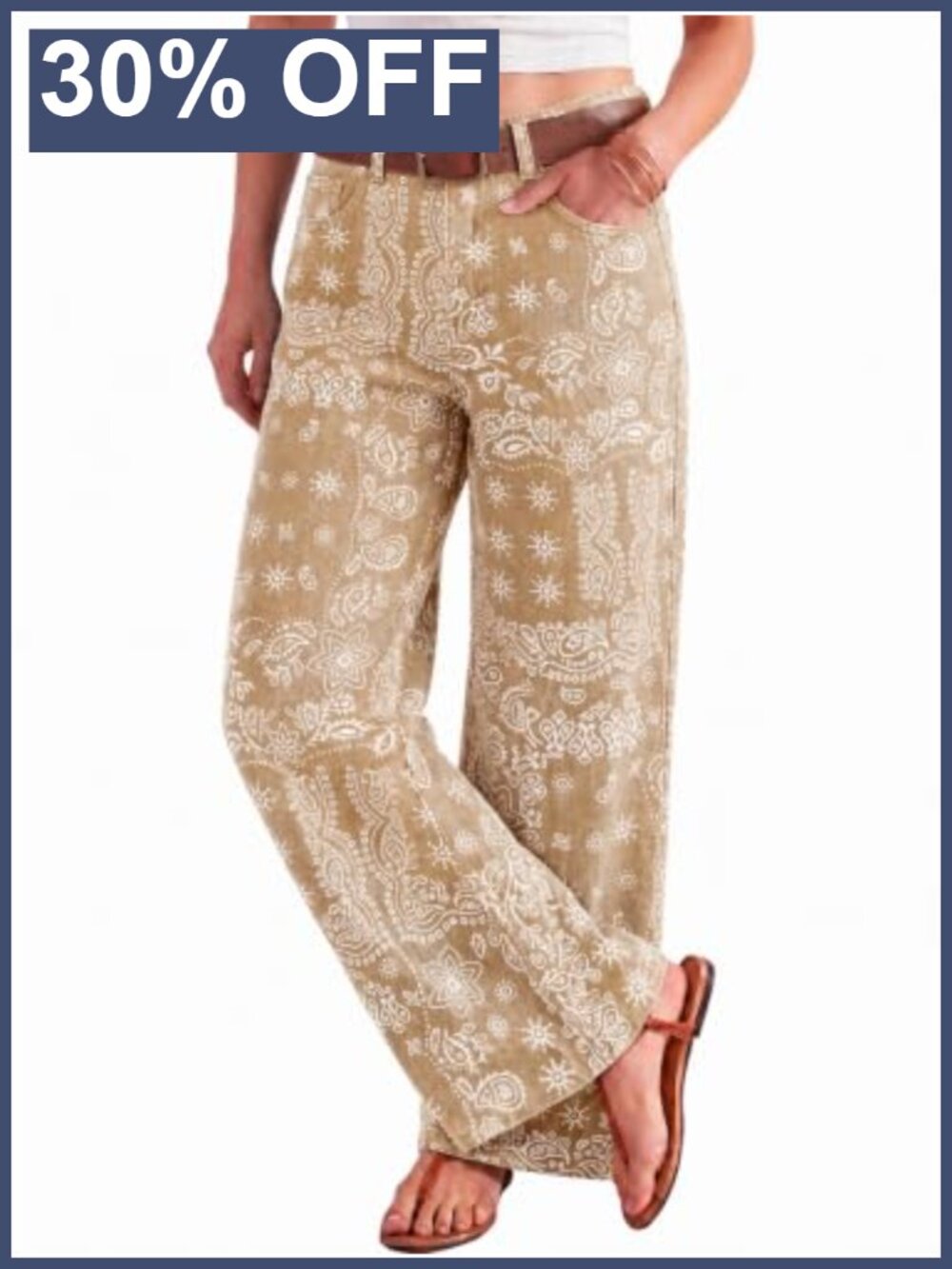Womens Boyfriend Baggy Jeans Floral Wide Leg High Waist Denim Pants